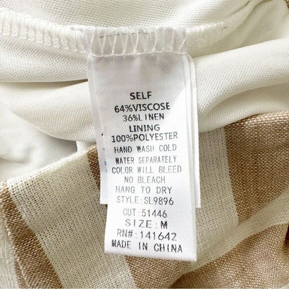 She + Sky Linen Striped High Rise Shorts - Size Medium - Picture 4 of 4